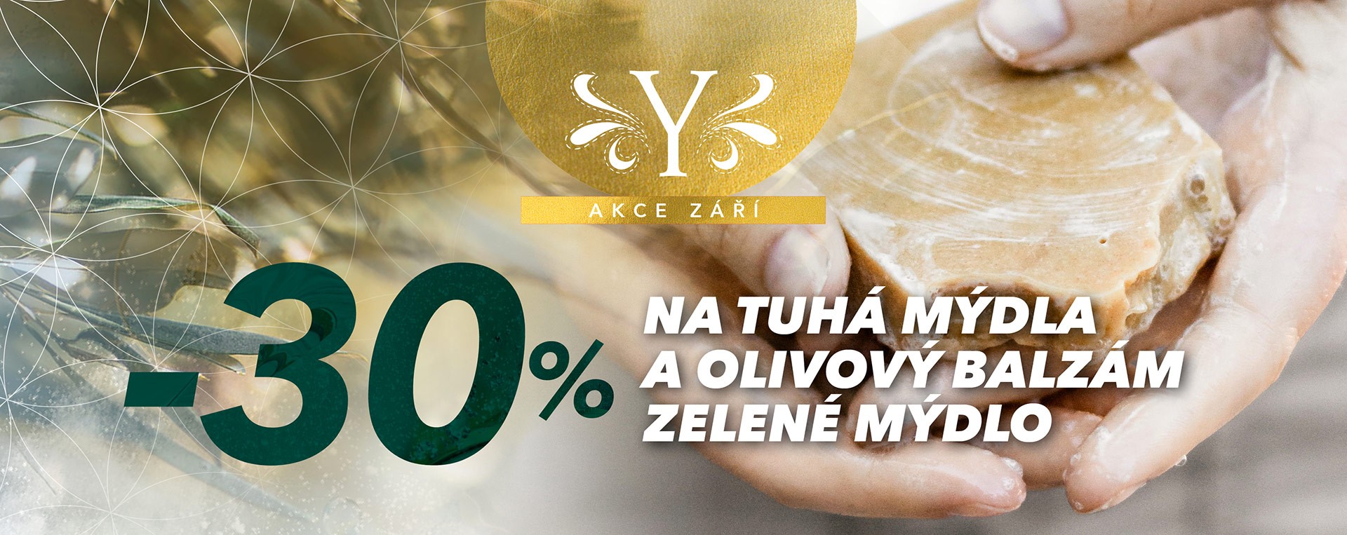 Akce ZÁŘÍ - 25% sleva na tuhá mýdla a olivový balzám Zelené mýdlo